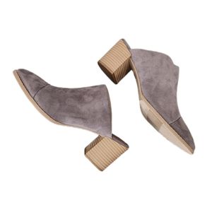 🆕️American Eagle Faux Suede Half boot slip-ons, Gray, US Women's 8.5